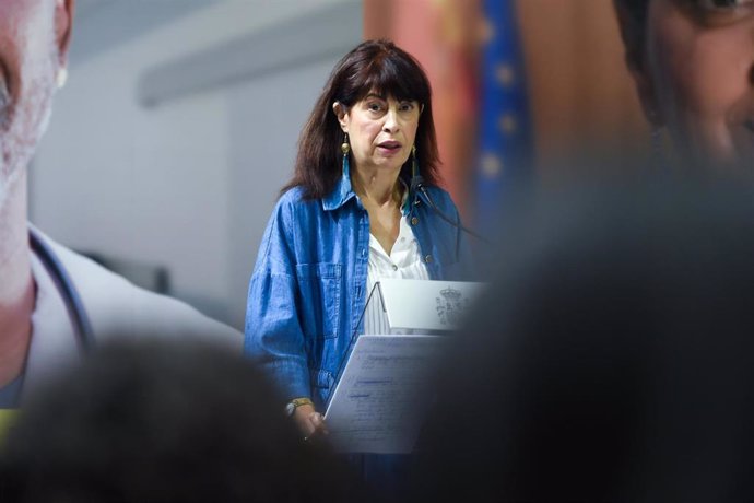 La ministra de Igualdad, Ana Redondo, presenta, en rueda de prensa, la campaña institucional de sensibilización contra el racismo, en la sede del Ministerio, a 16 de septiembre de 2024, en Madrid (España). 