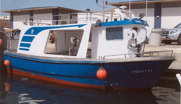 Imagen del pesquero naufragado.