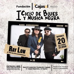 Cartel de la actuación de Ray Low & The Blues Experience en el I Ciclo de Blues y Música Negra.