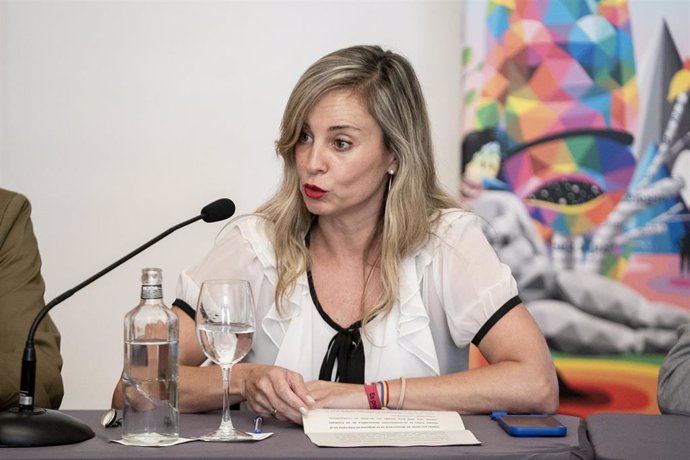 Archivo - La diputada de Sumar, Verónica M. Barbero, durante el coloquio 'La participación de las personas trabajadoras vista desde las organizaciones sindicales', en el Hotel Victoria, a 9 de julio de 2024, en San Lorenzo de El Escorial, Madrid (España).