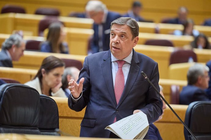 Archivo - El ministro de Agricultura, Pesca y Alimentación, Luis Planas, durante una sesión de Control en el Senado, a 7 de mayo de 2024, en Madrid (España). Durante la sesión, se han abordado cuestiones como la ejecución de la construcción de la estación