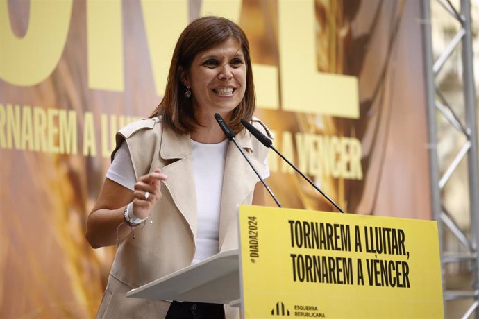 La portavoz y secretaria general adjunta de ERC, Marta Vilalta, en el acto de ERC por la Diada