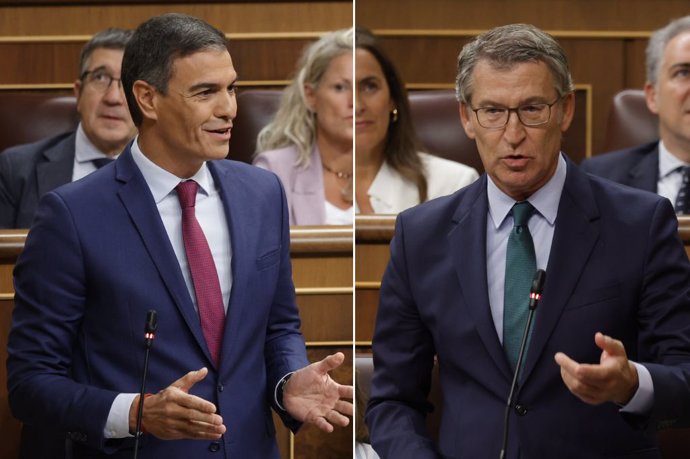 Sánchez y Feijóo en el Congreso