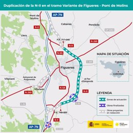 Plano que muestra la zona afectada por las obras.