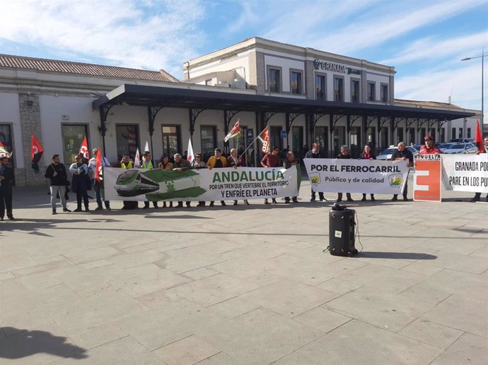 Imagen de archivo de una concentración por el tren