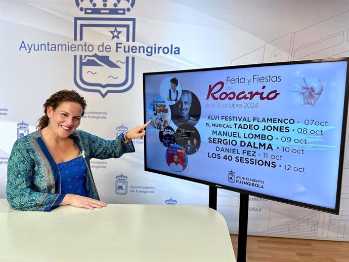 La edil Isabel Moreno presenta las actuaciones de la Feria del Rosario 2024 de Fuengirola.