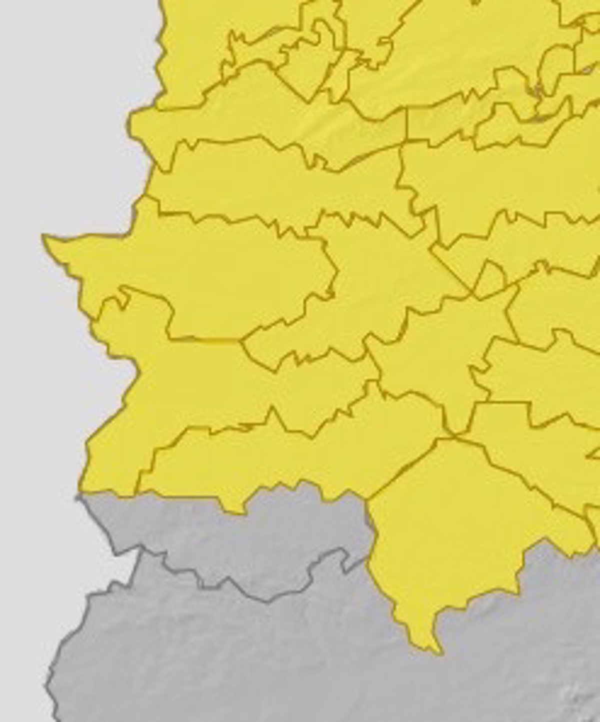 El Centro 112 Extremadura activa este jueves la alerta amarilla por lluvias y tormentas en casi toda la región