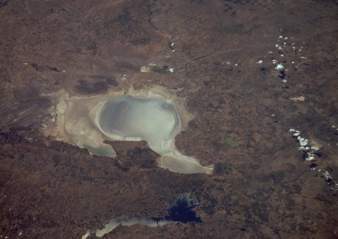 Imagen satelital del Lago Tuz  en la llanura de Konya (Turquia)