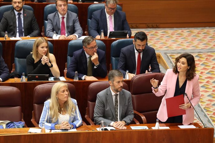 Isabel Díaz Ayuso en el Pleno de la Asamblea de Madrid