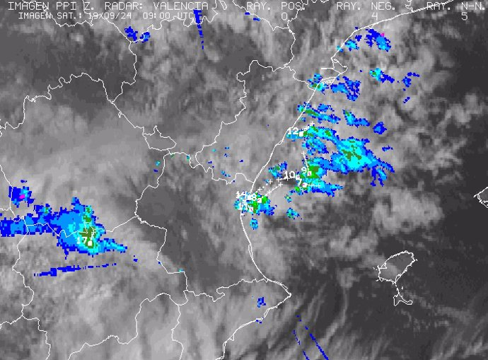 Imagen de las primeras tormentas del día