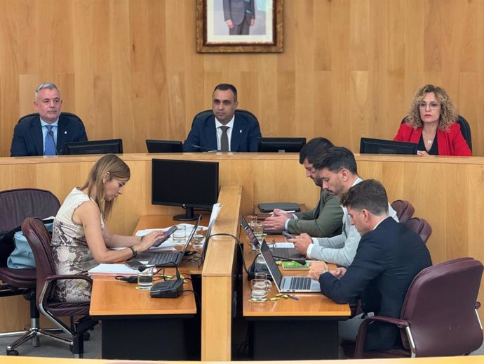 El presidente de la Diputación de Granada, Francis Rodríguez, en el salón de plenos.