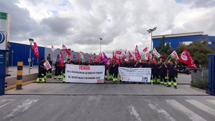 Primera jornada de huelga de los trabajadores de Veiasa.