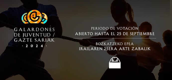 Cartel anunciador de las votaciones de los Galardones de Juventud 2024.