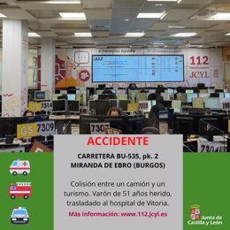 Gráfico elaborado por el 112 con datos sobre el accidente en la BU-535