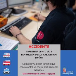 Gráfico elaborado por el 112 con datos del accidente mortal en San Millán de los Caballeros