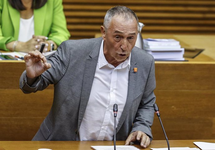 El diputado de Compromís en las Cortes Valencianas, Joan Baldoví, durante un debate de política general en Les Corts