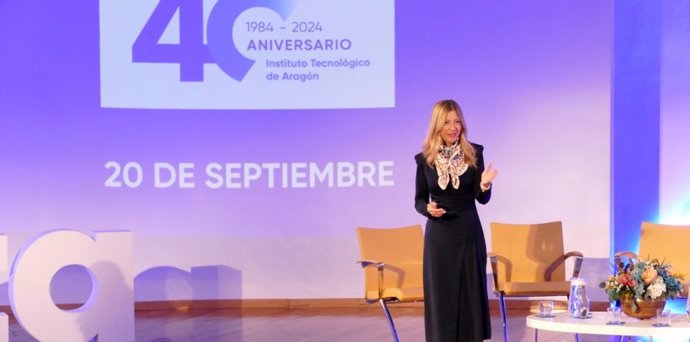 La vicepresidenta del Gobierno de Aragón y consejera de Presidencia, Economía y Justicia, Mar Vaquero, en la celebración del 40 aniversario del ITA