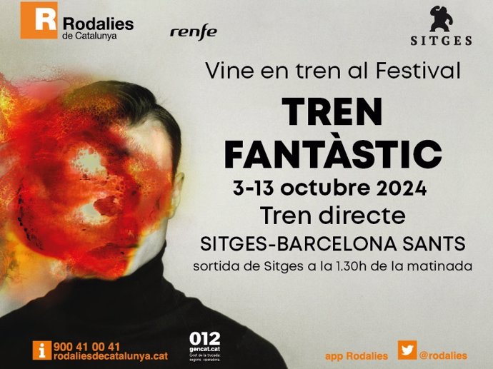 Cartel promocional del 'Tren Fantàstic', un servicio ferroviario que ha impulsado Renfe ante la celebración del Festival de Sitges