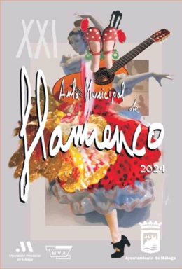 Cartel del Aula Municipal de Flamenco 2024 del Ayuntamiento de Málaga.