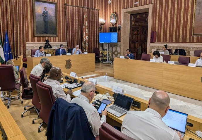 Participantes en el II Bureau Meeting, en el Ayuntamiento, dentro de la presidencia de Sevilla de la Comunidad de Ciudades Ariane.