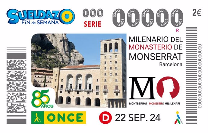 Once Catalunya dedicará el cupón del domingo 22 septiembre al Milenario de la Abadía de Montserrat