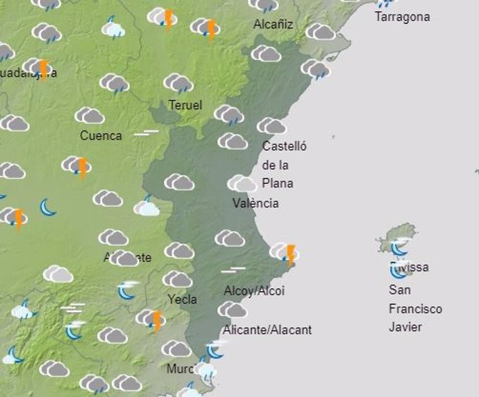 Predicción meteorológica de este sábado