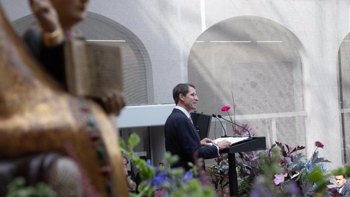 El presidente del Gobierno riojano, Gonzalo Capellán, en el Acto del Pisado de la Uva