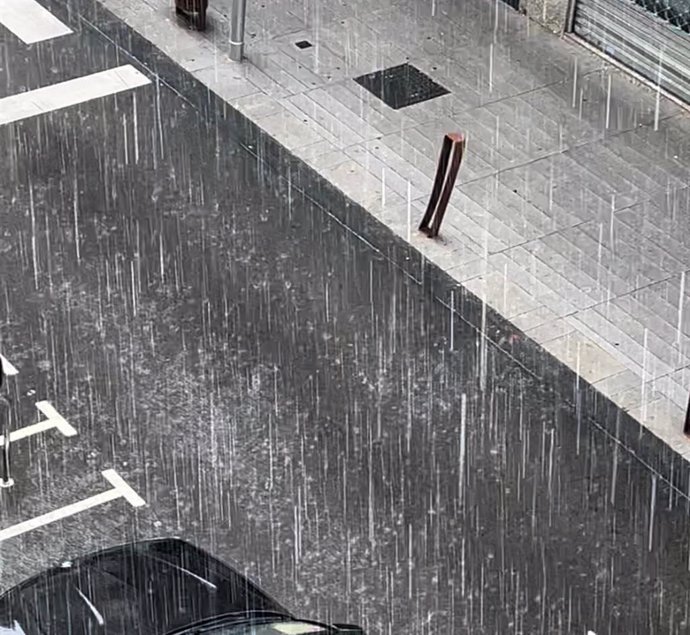 Luvia caída en el centro de Logroño