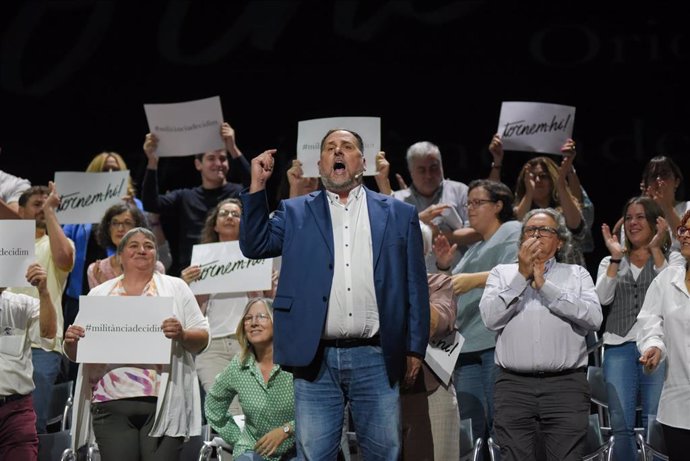 Junqueras durante su discurso