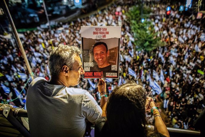 Manifestación por los rehenes en Tel Aviv