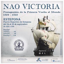 Cartel de la visita de la Nao Victoria a Estepona.