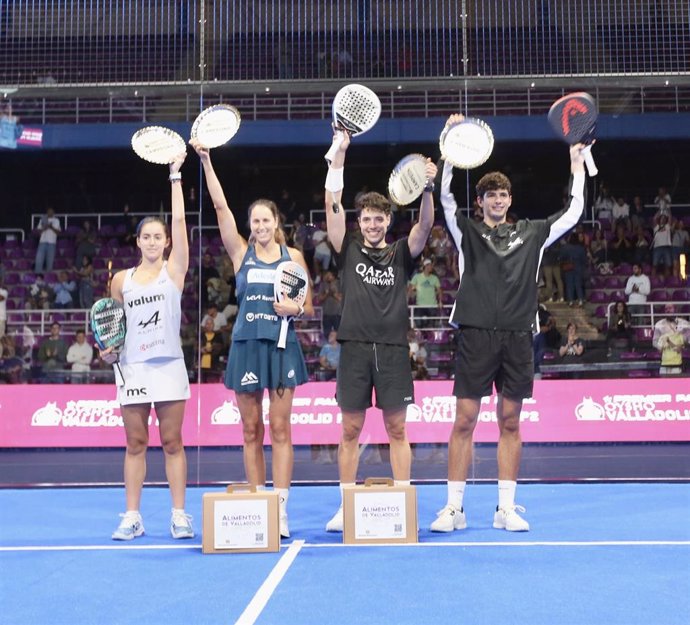 Las parejas Arturo Coello-Agustín Tapia y Claudia Fernández-Gemma Triay,  triunfadoras del Oysho Valladolid Premier Padel P2.