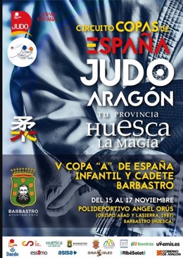 Cartel de la competición nacional de judo que Barbastro acogerá en noviembre por tercer año consecutivo.