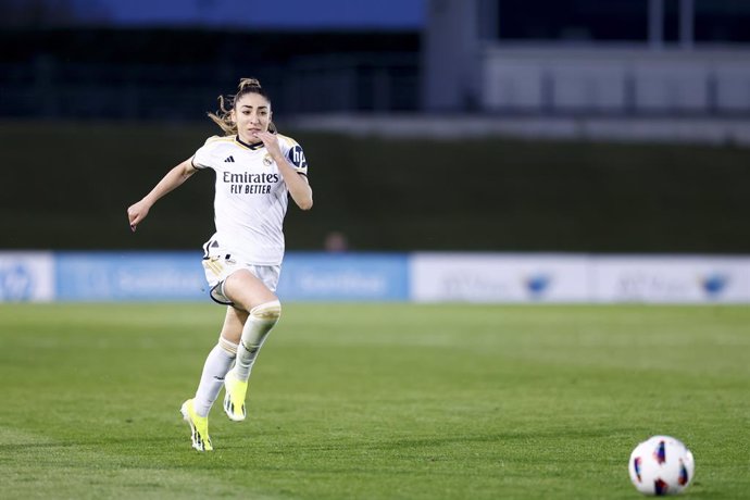 Archivo - Olga Carmona of Real Madrid in action during the Spanish Women League, Liga F, football match played between Real Madrid and FC Barcelona at Alfredo Di Stefano stadium on March 24, 2024, in Valdebebas, Madrid, Spain.