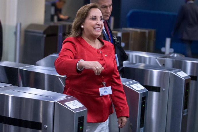 Archivo - September 19, 2023, NEW YORK, NEW YORK, NY: Dina Boluarte arrives for the United Nations General Assembly in New York in the United States this Tuesday, 19th.