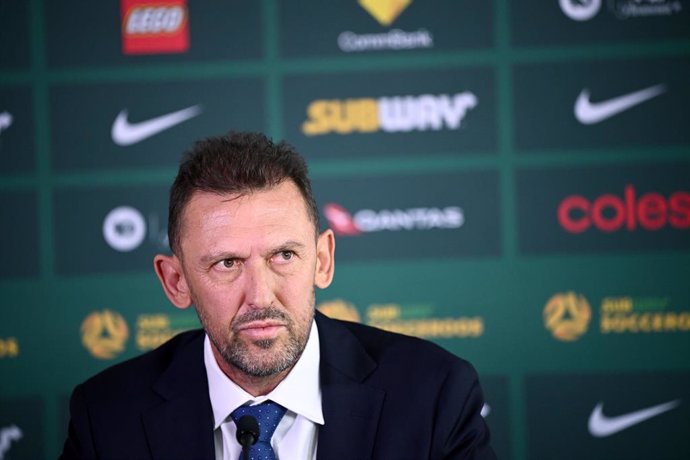 23 September 2024, Australia, Sydney: Australia national football team head coach Tony Popovic speaks to the media during a press conference at Football Australia Headquarters. Football Australia has announced Tony Popovic as the new head coach of the Soc