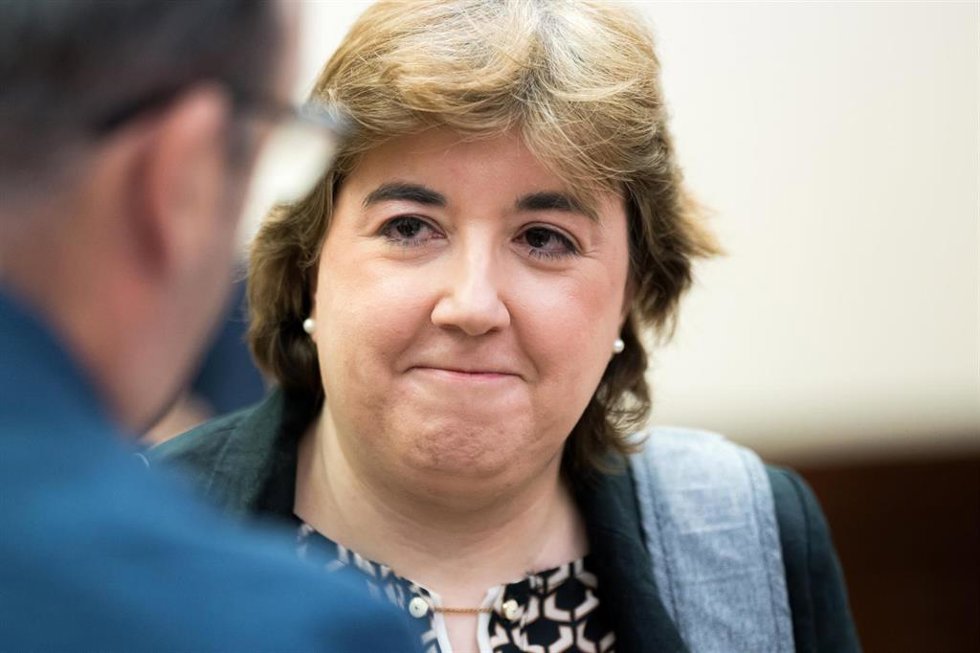 La presidenta interina del Consejo de Administración de la Corporación RTVE, Concepción Cascajosa, llega a la Comisión Mixta de Control Parlamentario de la Corporación RTVE y sus Sociedades, en el Congreso de los Diputados, a 12 de septiembre de 2024, e