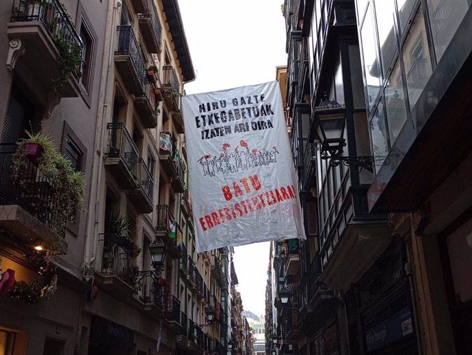 Protesta por un desahucio en Bilbao