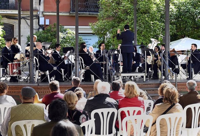 Archivo - La Banda Municipal de Música de Jerez durante una actuación en una imagen de archivo.