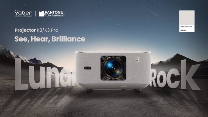 Yaber Projector K3 in Exclusive Lunar Rock, Customized by Pantone Color Institute