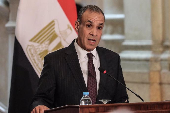 18 September 2024, Egypt, Cairo: Egypt's Foreign Minister Badr Abdelatty speaks during a press conference with US Secretary of State Antony Blinken (Not Pictured) after their meeting in at Tahrir Palace. Photo: Khaled Elfiqi/dpa