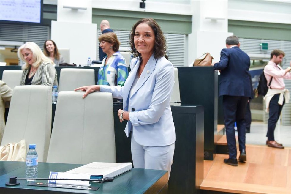 La portavoz del PSOE en el Ayuntamiento de Madrid, Reyes Maroto, durante un pleno del Ayuntamiento de Madrid, en el Palacio de Cibeles, a 24 de septiembre de 2024