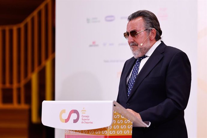 Miguel Carballeda, President of the Spanish Paralympic Committee CPE, attends during act of gratitude to the institutions by the Spanish Paralympic Team Paris 2024 at CSD building on September 10, 2024, in Madrid, Spain.