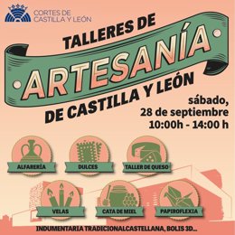 Cartel de los talleres de artesanía de Castilla y León.