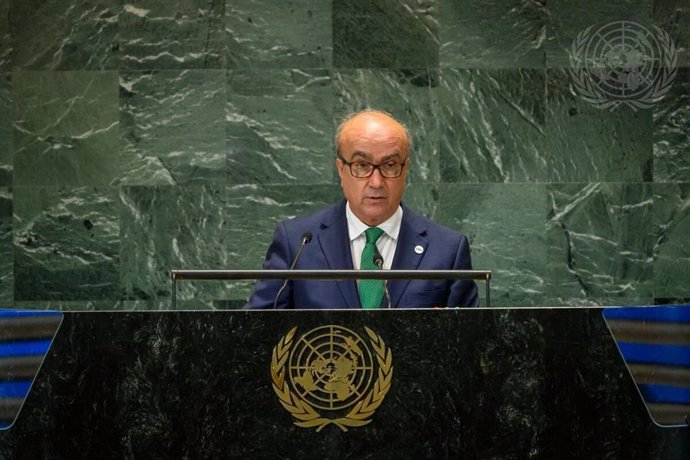 Mariano Jabonero, secretario general de la Organización de Estados Americanos, pronuncia un discurso ante la Asamblea General de la ONU