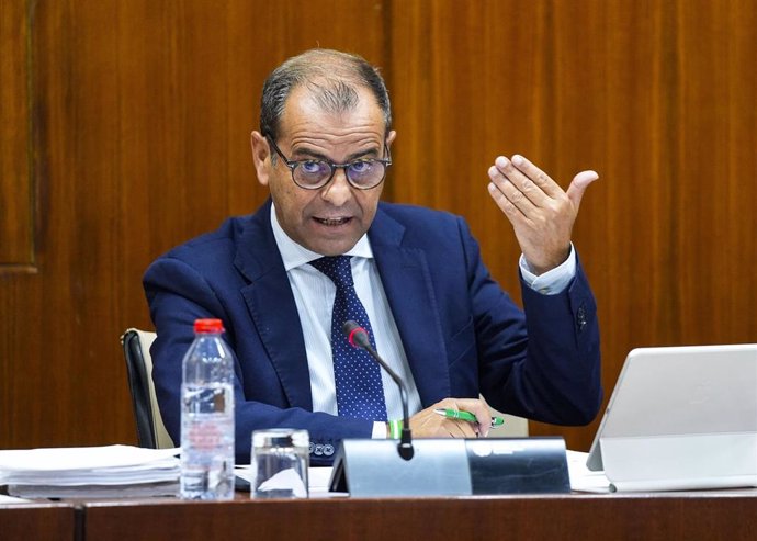 El director general de la RTVA, Juan de Dios Mellado, este martes durante su comparencia parlamentaria en comisión.