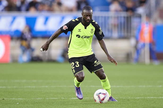 Youssouf Sabaly of Real Betis Balompie in action during the LaLiga EA Sports match between Deportivo Alaves and Real Betis Balompie at Mendizorrotza Stadium on August 25, 2024, in Vitoria, Spain.