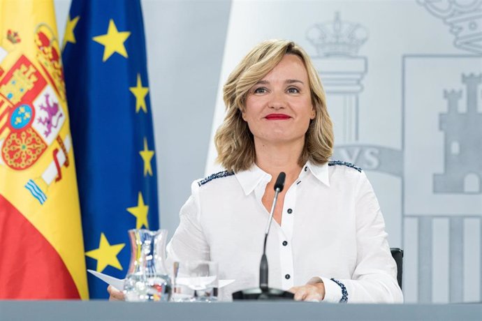 La ministra portavoz, Pilar Alegría, durante la rueda de prensa de este martes tras el Consejo de Ministros.