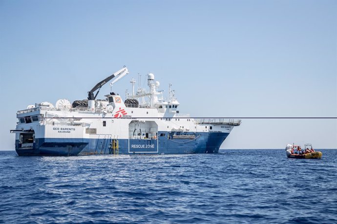 Archivo - August 1, 2024, Italy: The Geo Barents ship, operated by Médecins Sans Frontières, is on its 63rd search and rescue mission in the Central Mediterranean Sea. More than 30,000 people have died or gone missing in the Mediterranean Sea since 2014 w