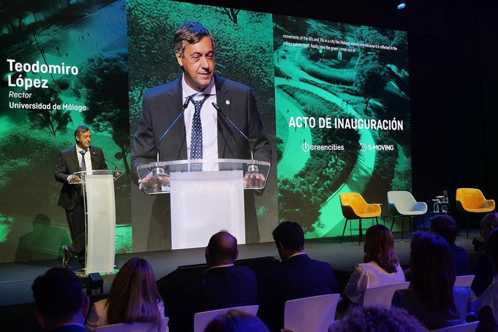 El rector de la UMA, Juan Teodomiro López Navarrete, interviene en Greencities & S-Moving.
